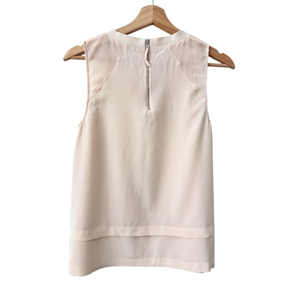 Madewell 100% Silk Sleeveless Blouse Small Blush Pink Top Office Workwear Chic - Picture 3 of 6